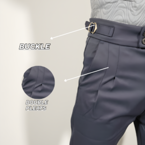 buckle pant navy blue